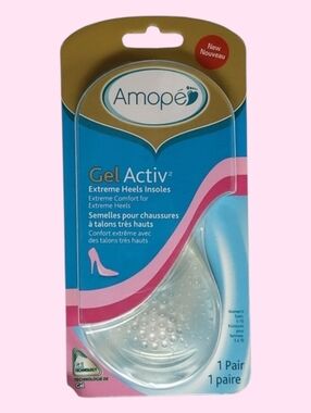 Amope Gel Activ Extreme Heels Clear Insoles - Women's Size 5-10 (1 Pair)
